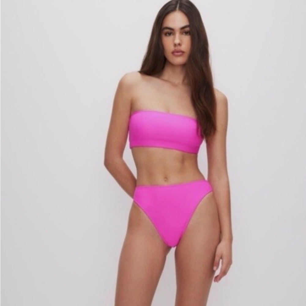 GOOD AMERICAN Neon Hot Pink Better Band bikini Top only 4